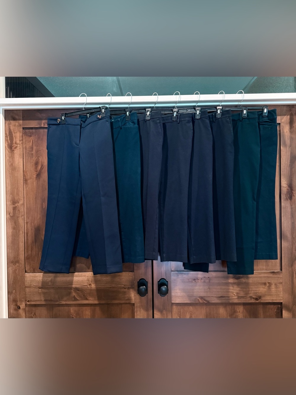 Ann Taylor Cropped Ankle Pants in Navy and Teal